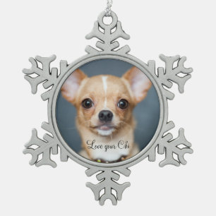 Chihuahua Christmas Ornament Pewter Add Photo