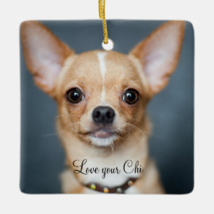 Chihuahua Christmas Ornament Square Photo