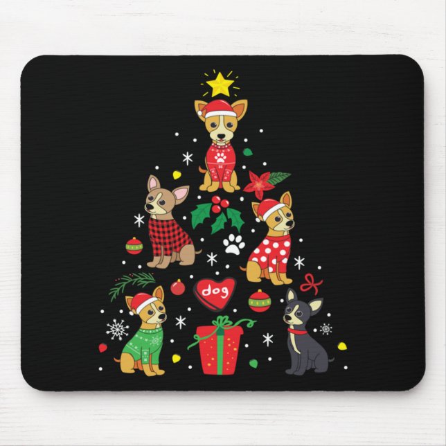 Chihuahua Christmas Ornament Tree Mouse Mat (Front)