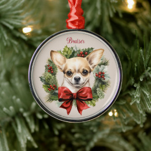 Chihuahua Christmas Pet Memorial Dog Breed Metal Tree Decoration