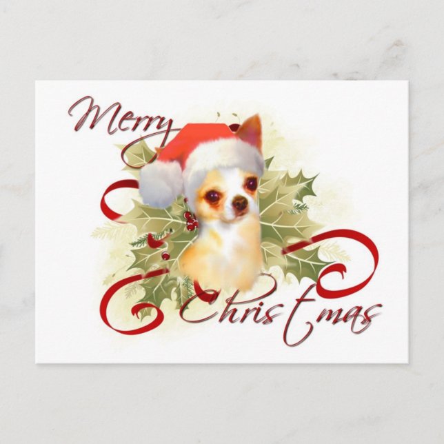 Chihuahua Christmas Postcard (Front)