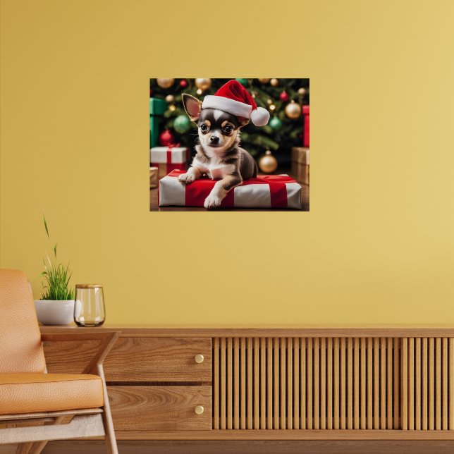 Chihuahua Christmas Puppy Poster (Living Room 2)