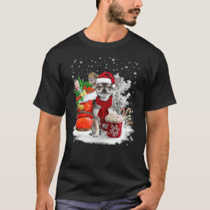 Chihuahua Christmas Santa Hat Eggnog T-Shirt