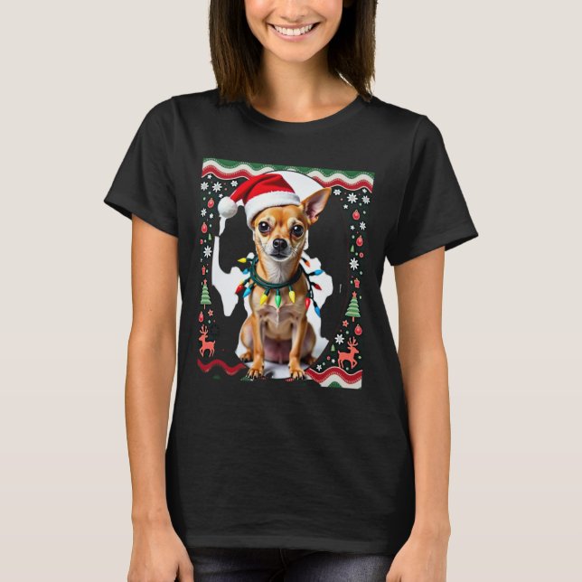Chihuahua Christmas Santa Ugly Sweater Dog Lover X (Front)