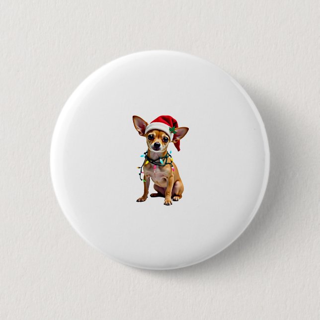 Chihuahua Christmas Santa Ugly Sweater Dog Lover X 6 Cm Round Badge (Front)
