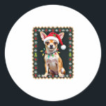 Chihuahua Christmas Santa Ugly Sweater Dog Lover X Classic Round Sticker<br><div class="desc">Chihuahua Christmas Santa Ugly Sweater Dog Lover Xmas 2</div>