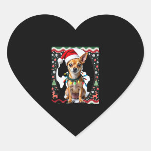 Chihuahua Christmas Santa Ugly Sweater Dog Lover X Heart Sticker