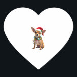 Chihuahua Christmas Santa Ugly Sweater Dog Lover X Heart Sticker<br><div class="desc">Chihuahua Christmas Santa Ugly Sweater Dog Lover Xmas 4</div>