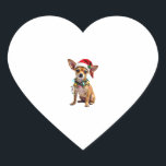 Chihuahua Christmas Santa Ugly Sweater Dog Lover X Heart Sticker<br><div class="desc">Chihuahua Christmas Santa Ugly Sweater Dog Lover Xmas 4</div>
