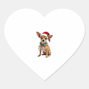 Chihuahua Christmas Santa Ugly Sweater Dog Lover X Heart Sticker