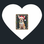 Chihuahua Christmas Santa Ugly Sweater Dog Lover X Heart Sticker<br><div class="desc">Chihuahua Christmas Santa Ugly Sweater Dog Lover Xmas 2</div>