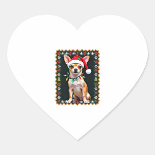 Chihuahua Christmas Santa Ugly Sweater Dog Lover X Heart Sticker