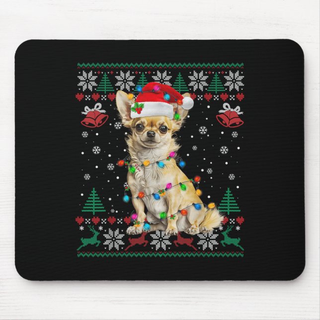 Chihuahua Christmas Santa Ugly Sweater Dog Lover X Mouse Mat (Front)
