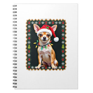 Chihuahua Christmas Santa Ugly Sweater Dog Lover X Notebook