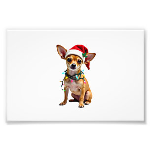 Chihuahua Christmas Santa Ugly Sweater Dog Lover X Photo Print