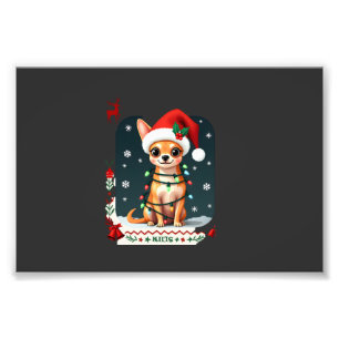 Chihuahua Christmas Santa Ugly Sweater Dog Lover X Photo Print