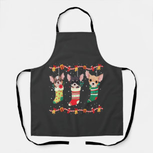 Chihuahua Christmas Socks Lights Funny Xmas Dog Lo Apron