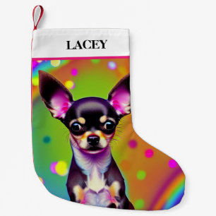 CHIHUAHUA Christmas Stocking with name.