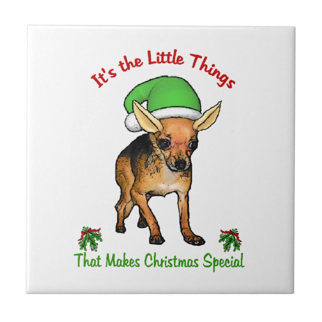 Chihuahua Christmas Tile (Front)