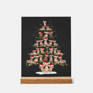 Chihuahua Christmas Tree Funny Tee Xmas Chihuahua Acrylic Sign