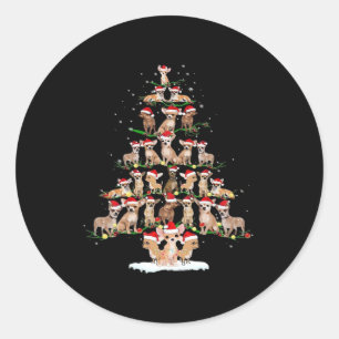 Chihuahua Christmas Tree Funny Tee Xmas Chihuahua  Classic Round Sticker