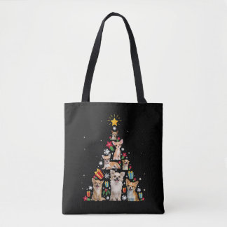 chihuahua christmas tree xmas gift tote bag