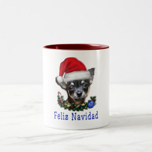Chihuahua Christmas Two-Tone Coffee Mug