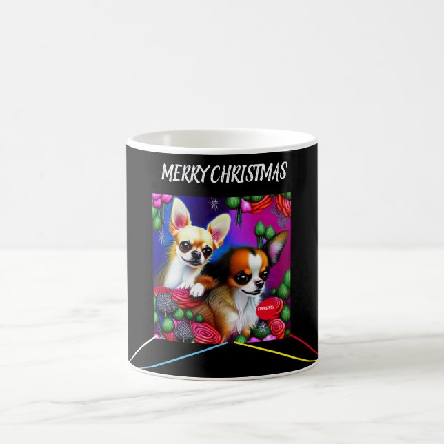 CHIHUAHUA Christmas Two Tone Mug. Coffee Mug (Center)