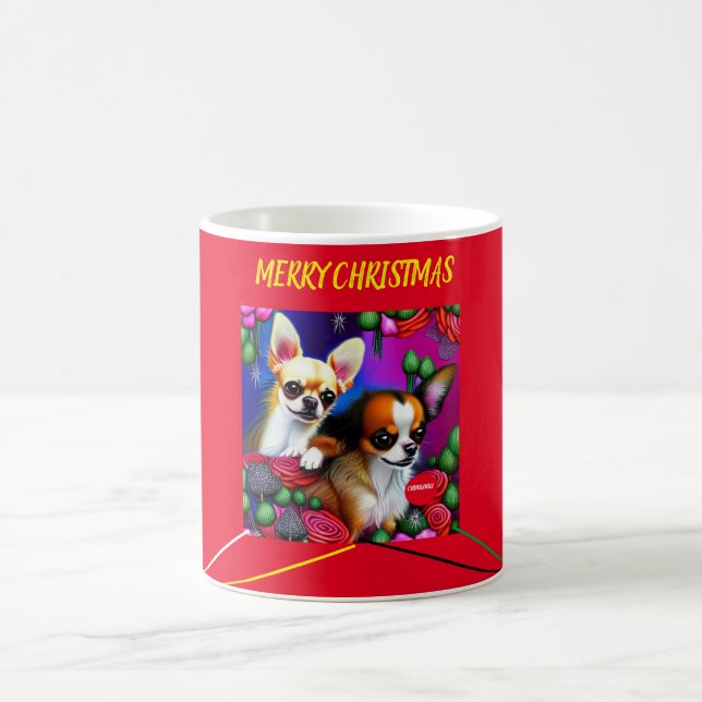 CHIHUAHUA Christmas Two Tone Mug. Coffee Mug (Center)