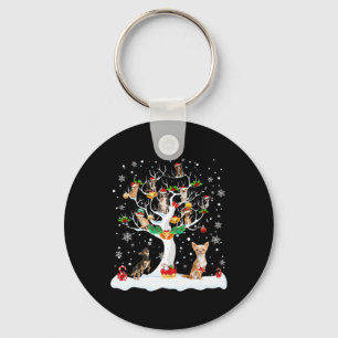 Chihuahua Christmas Xmas Tree Dog Lover Men Women  Key Ring