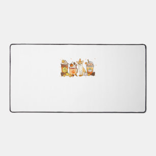 Chihuahua Coffee Pumpkin Spice Dog Lovers Fall Tha Desk Mat