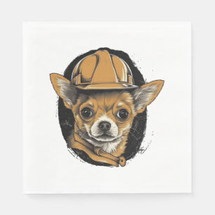 Chihuahua Construction Worker Construction Napkin
