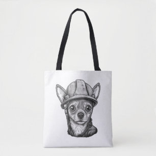 Chihuahua Construction Worker Construction Tote Bag