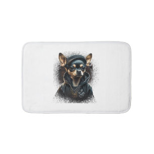 Chihuahua Cool Dog Rap Hip-Hop Gangster Bath Mat
