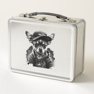 Chihuahua Cool Dog Rap Hip-Hop Gangster Metal Lunch Box