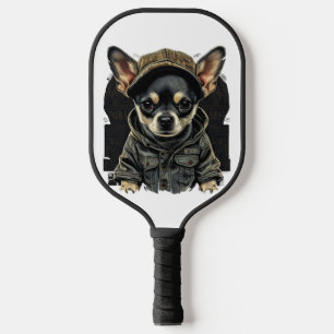 Chihuahua Cool Dog Rap Hip-Hop Gangster Pickleball Paddle