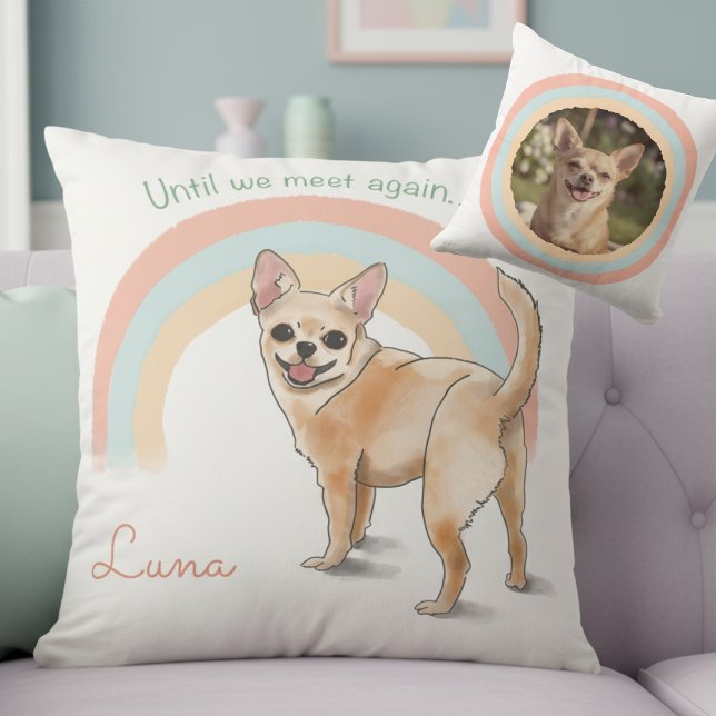 Chihuahua Custom Pillow – Rainbow Bridge Memorial  (Creator Uploaded)