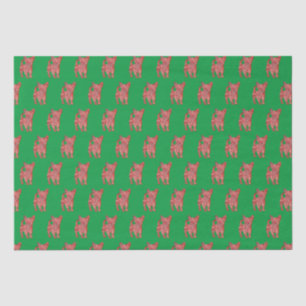 Chihuahua Cute Christmas Dog Silhouette Green Tissue Paper