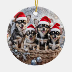 Chihuahua Cute Christmas Holiday Ceramic Tree Decoration