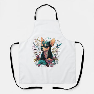 Chihuahua Cute Dog Beautiful Flowers Girl Apron