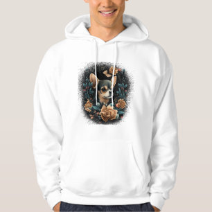 Chihuahua Cute Dog Beautiful Flowers Girl Hoodie