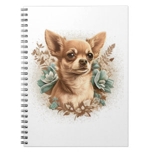 Chihuahua Cute Dog Beautiful Flowers Girl Notebook