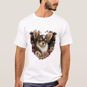 Chihuahua Cute Dog Beautiful Flowers Girl T-Shirt