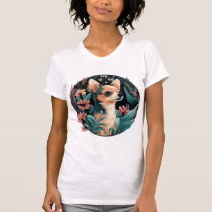 Chihuahua Cute Dog Beautiful Flowers Girl T-Shirt