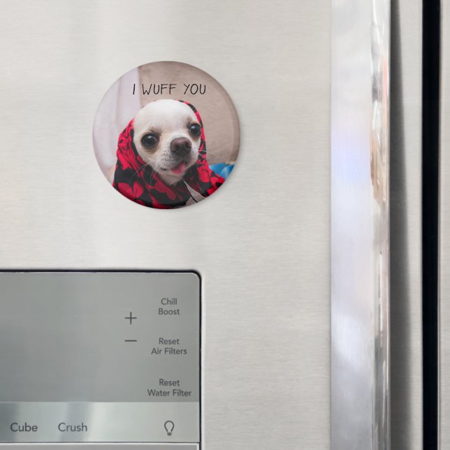 Chihuahua cute I wuff you love Valentines Magnet (In Situ (Fridge))