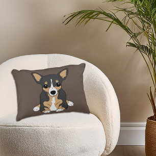 Chihuahua Cute Tri-Colour Chihuahua Brown Decorative Cushion