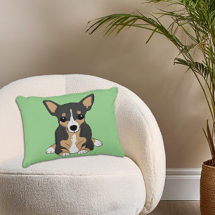 Chihuahua Cute Tri-Colour Chihuahua Sage Decorative Cushion