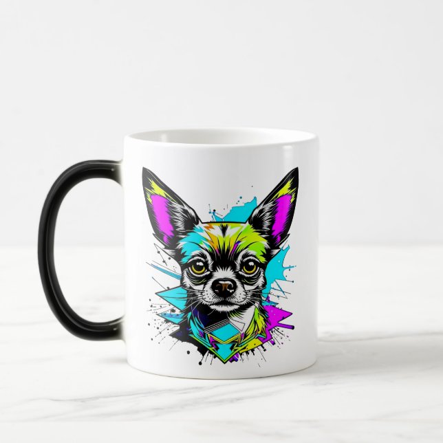 Chihuahua Cyberpunk style Art Chi Mum Magic Mug (Left)