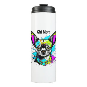 Chihuahua Cyberpunk style Art Chi Mum Thermal Tumbler