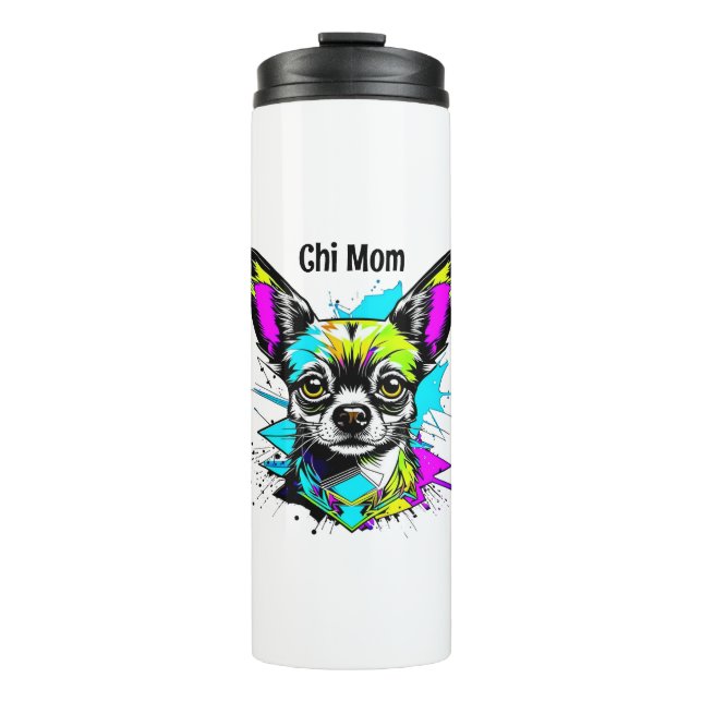 Chihuahua Cyberpunk style Art Chi Mum Thermal Tumbler (Front)